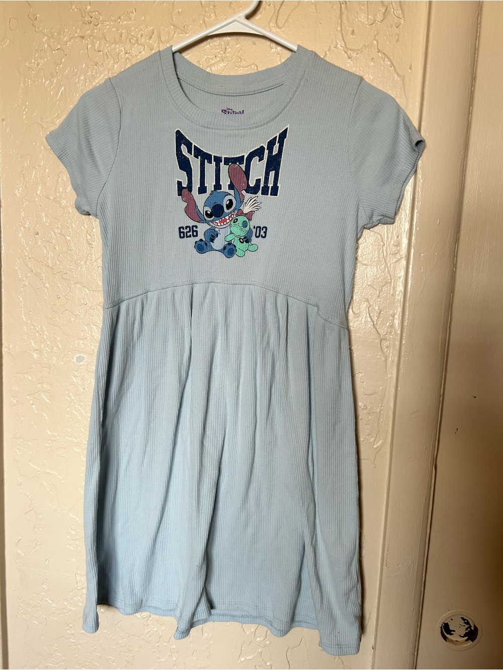 Disney Light Blue Stitch Graphic Girls' Dress